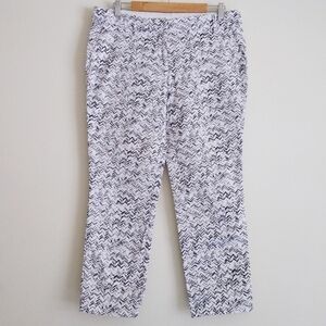 Kenar‎ crop dress pants black white print 10